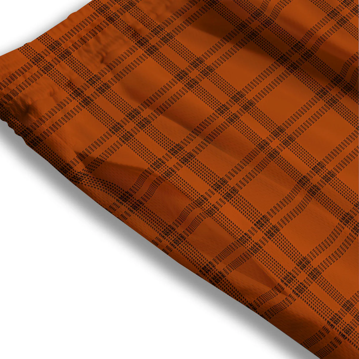 Tattersall Orange Print Pattern Mesh Shorts - Image 3
