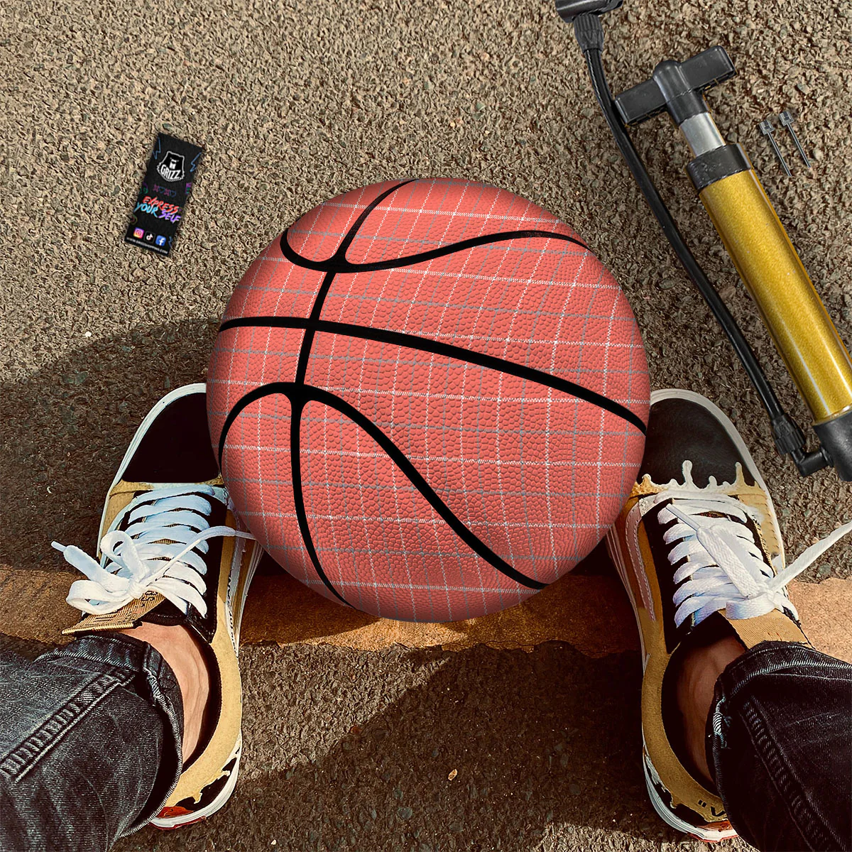 Tattersall Pastel Orange Print Pattern Basketball - Image 2