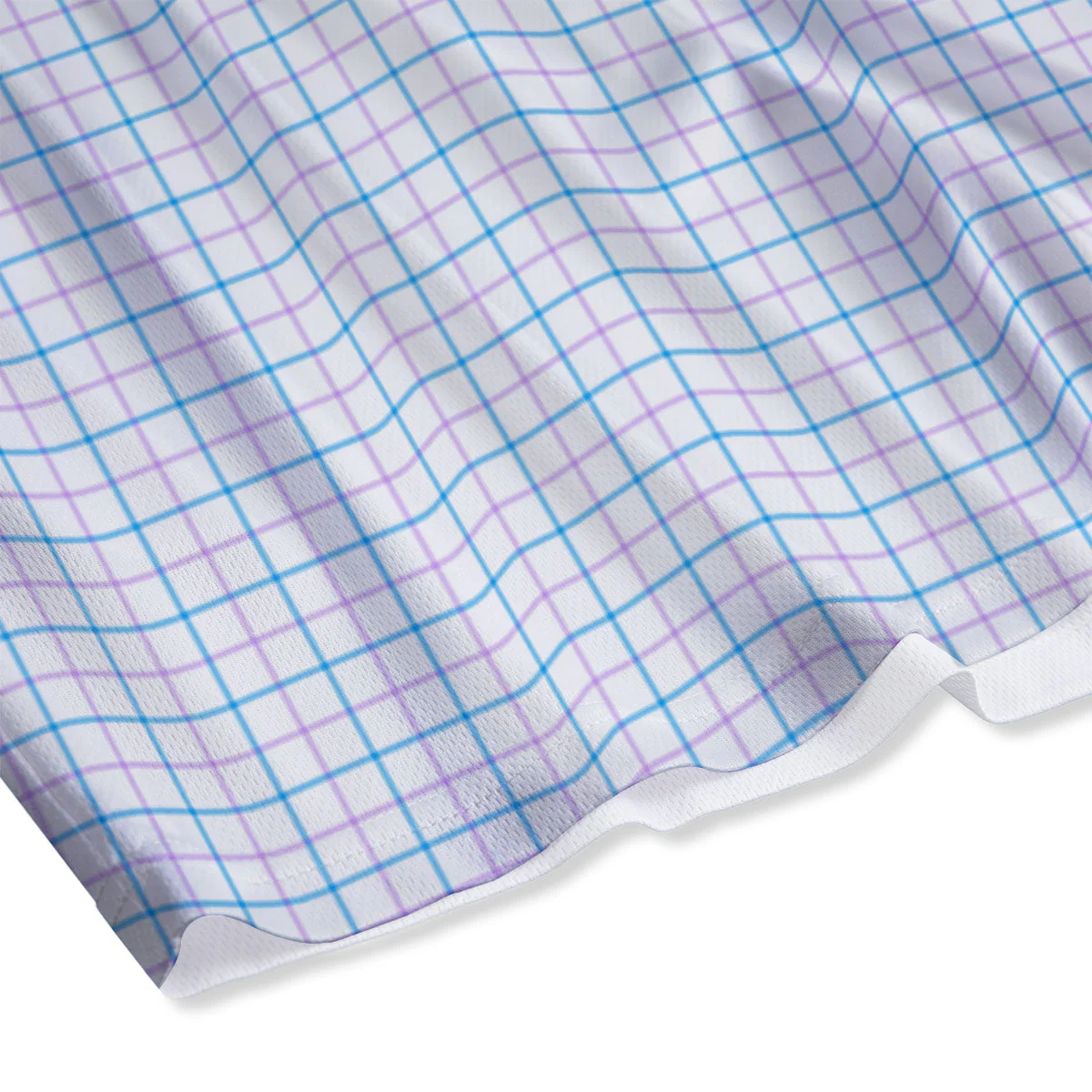 Tattersall Purple And Blue Line Print Pattern Mesh Shorts - Image 4