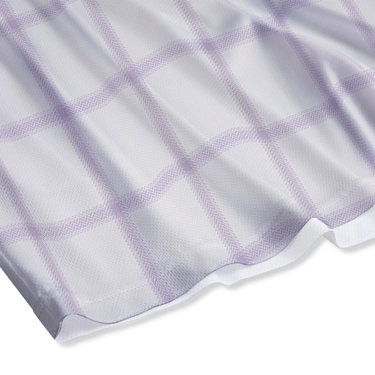 Tattersall White And Purple Print Pattern Mesh Shorts - Image 4