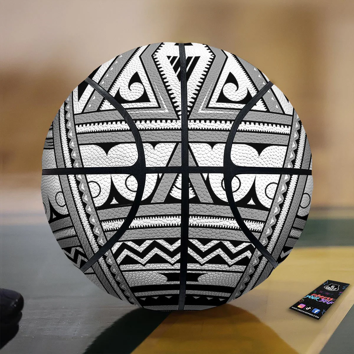 Tatto Polynesian Tribal Maori Print Basketball