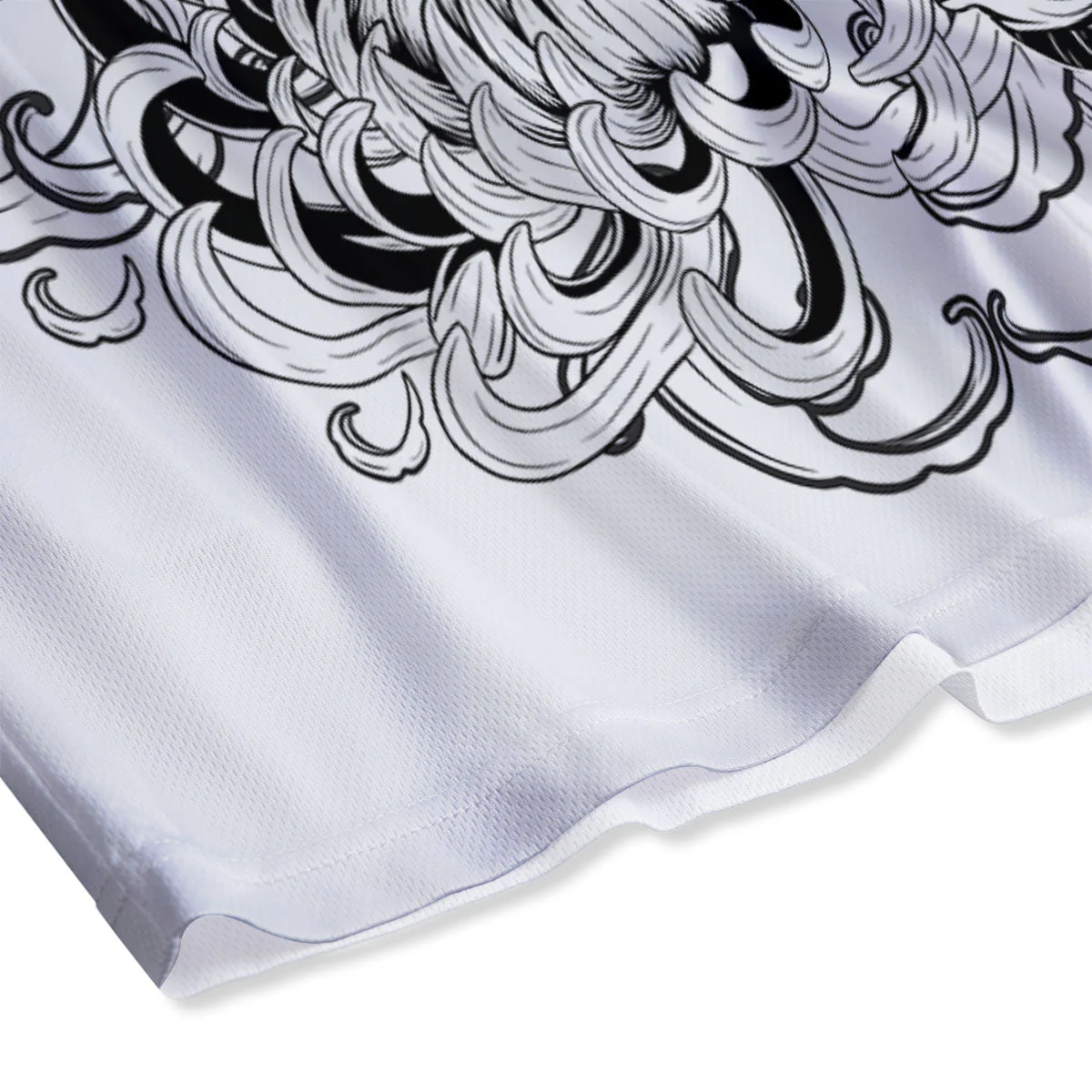 Tattoo Japanese Elemental Print Mesh Shorts - Image 4