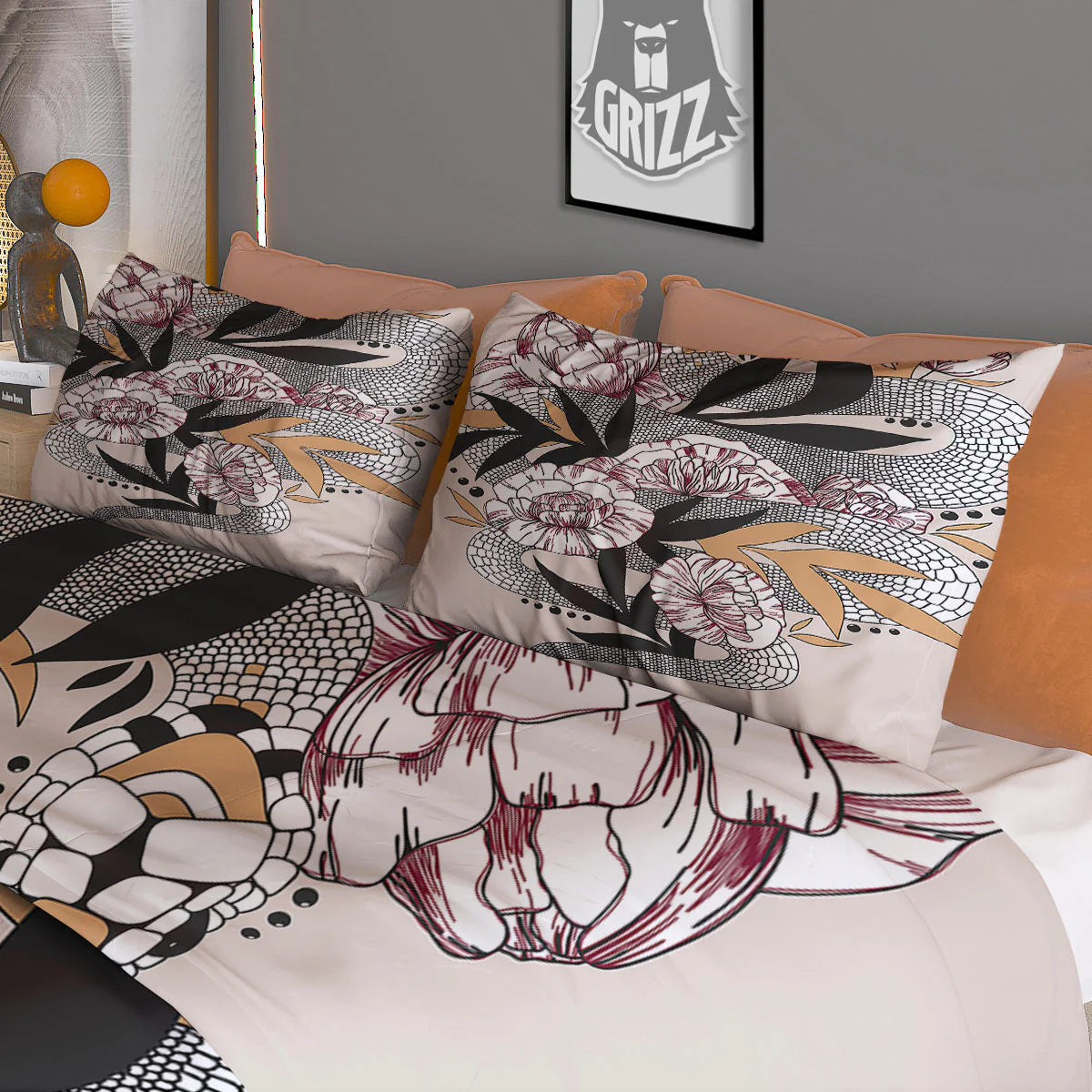 Tattoo Japanese Snake Print Duvet Cover Bedding Set - Image 3