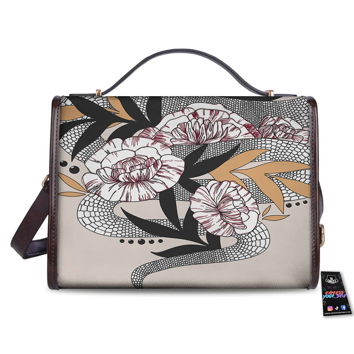 Tattoo Japanese Snake Print Women's Satchel Bag - Image 2
