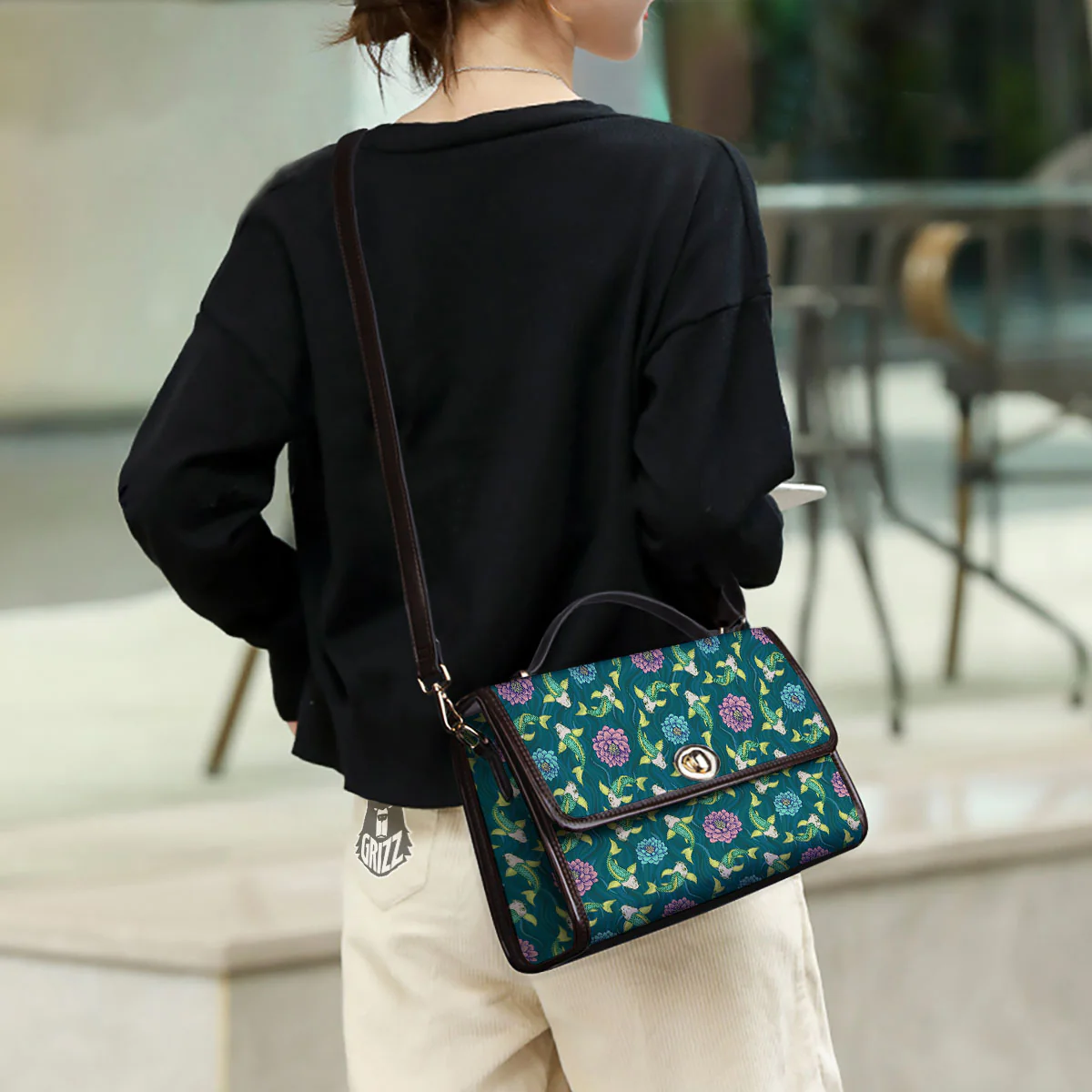 Tattoo Koi Carp Japanese Print Pattern Women's Satchel Bag - Image 3