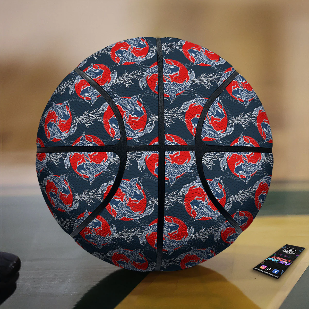 Tattoo Koi Fish Japanese Print Pattern Basketball