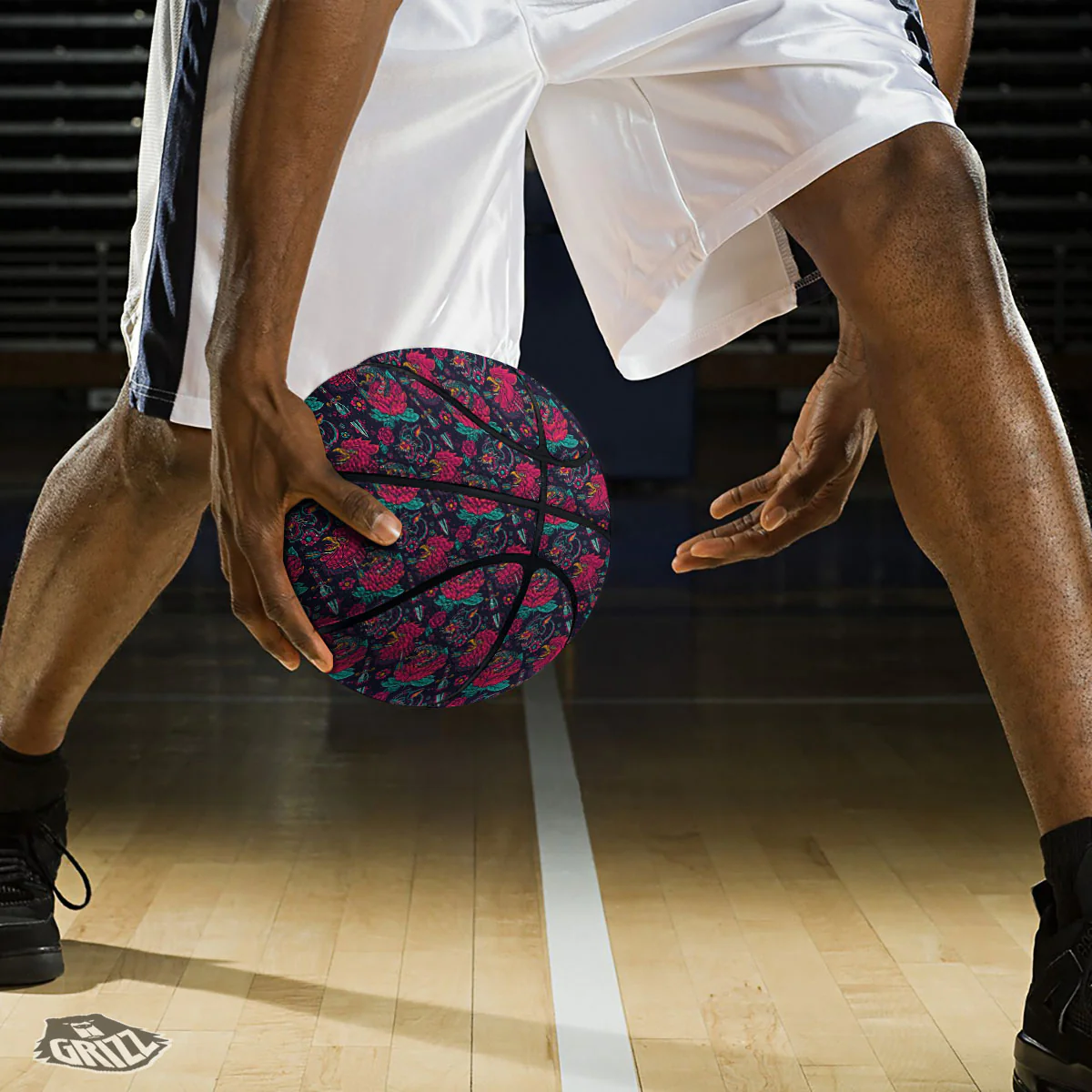 Tattoo Old School Print Pattern Basketball - Image 3