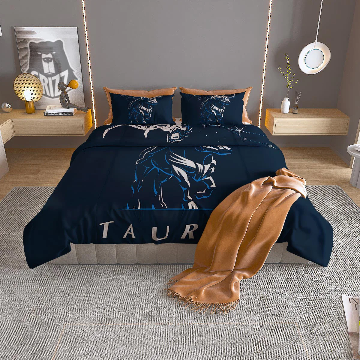 Taurus Constellation Sign Print Duvet Cover Bedding Set