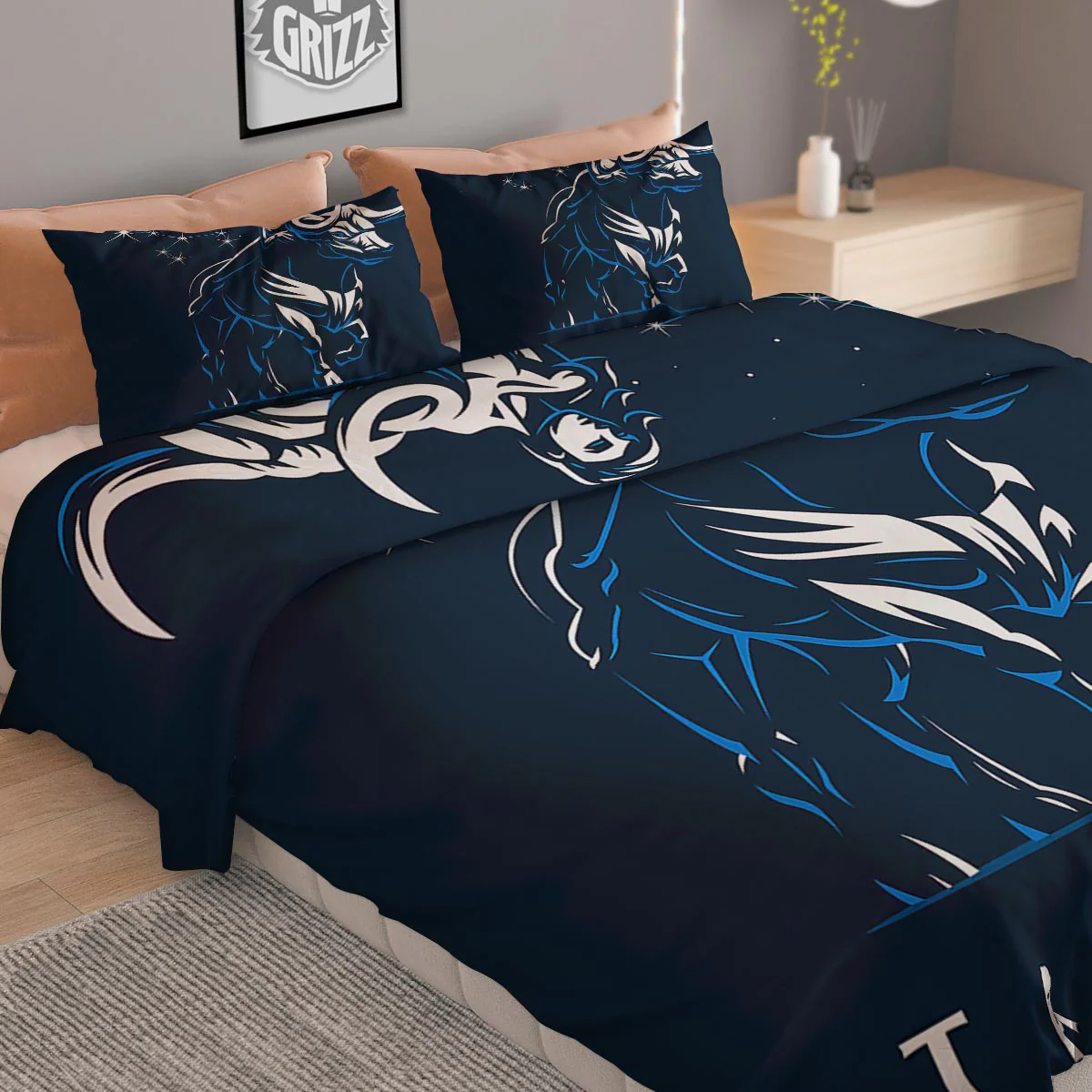 Taurus Constellation Sign Print Duvet Cover Bedding Set - Image 2