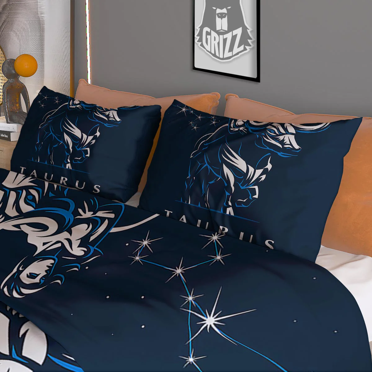 Taurus Constellation Sign Print Duvet Cover Bedding Set - Image 3