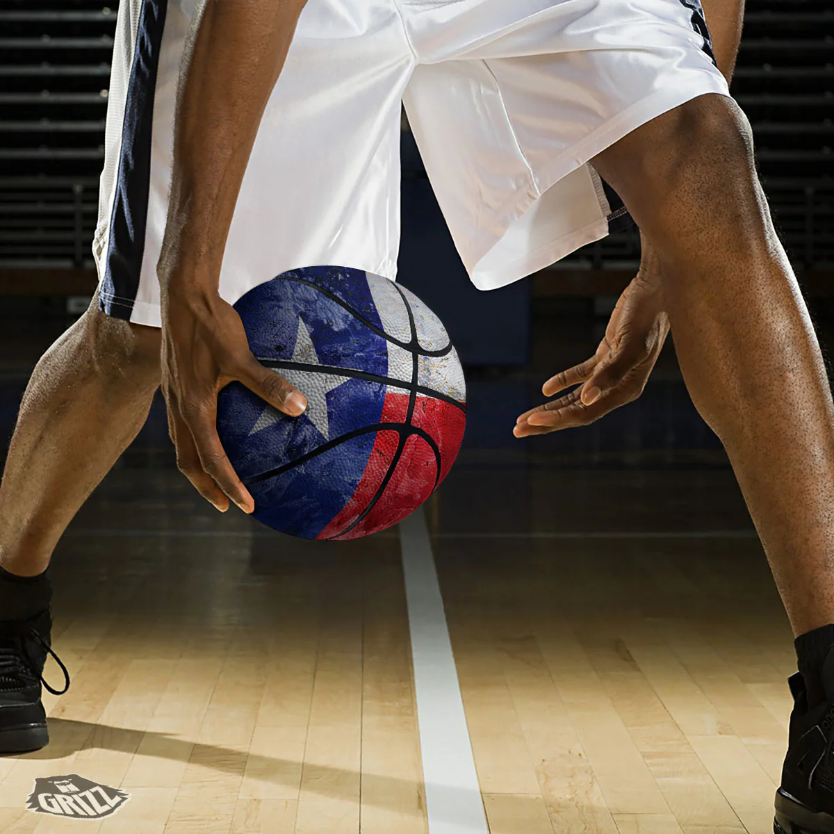 Texas Flag Grunge Print Basketball - Image 3