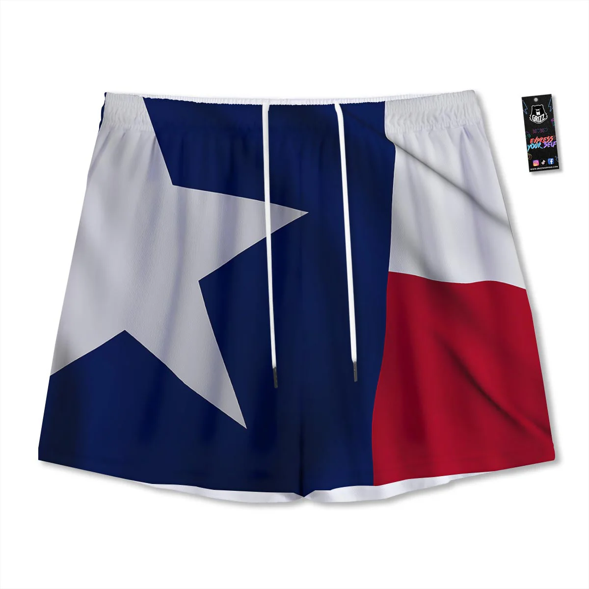 Texas Flag Print Mesh Shorts