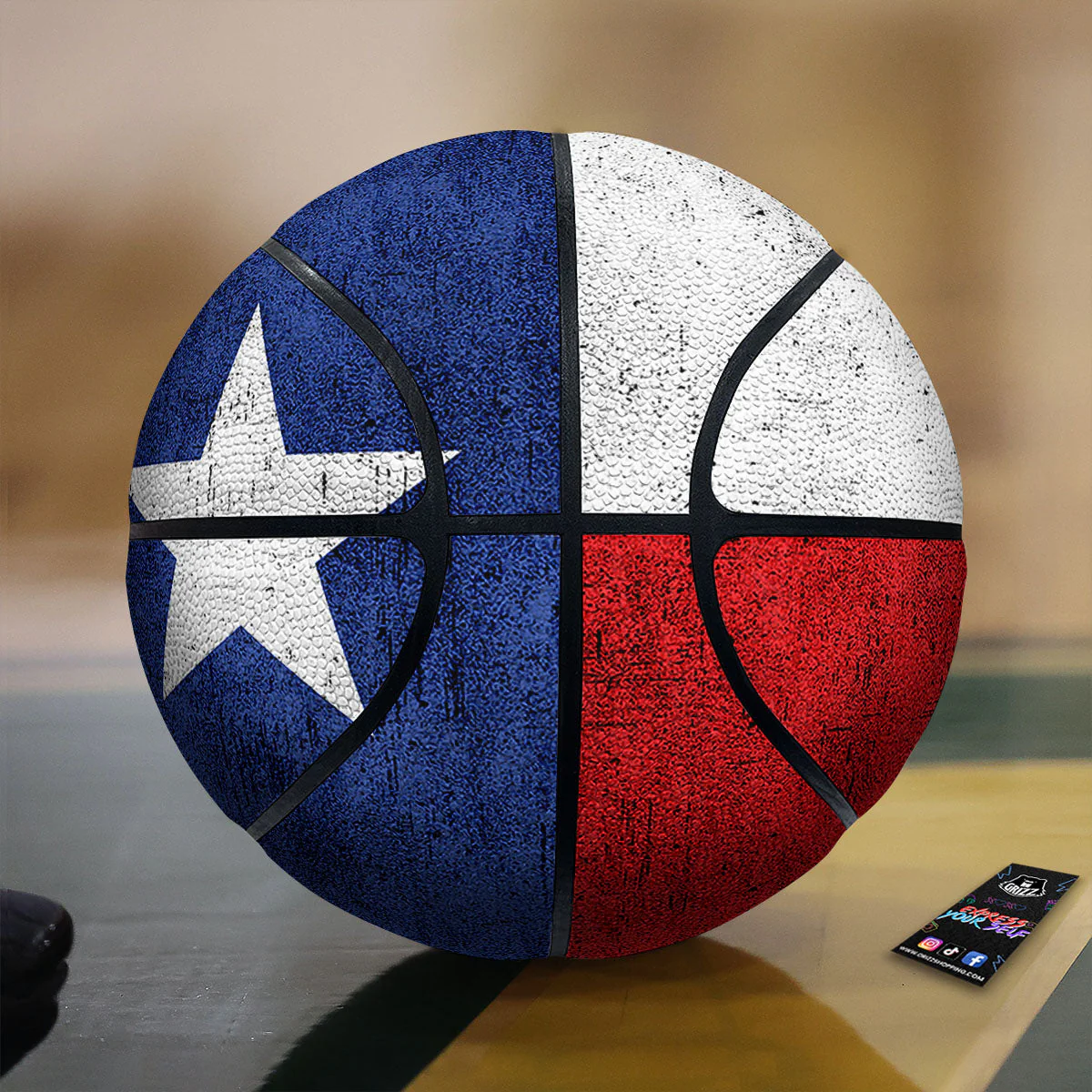 Texas Flag Vintage Print Basketball