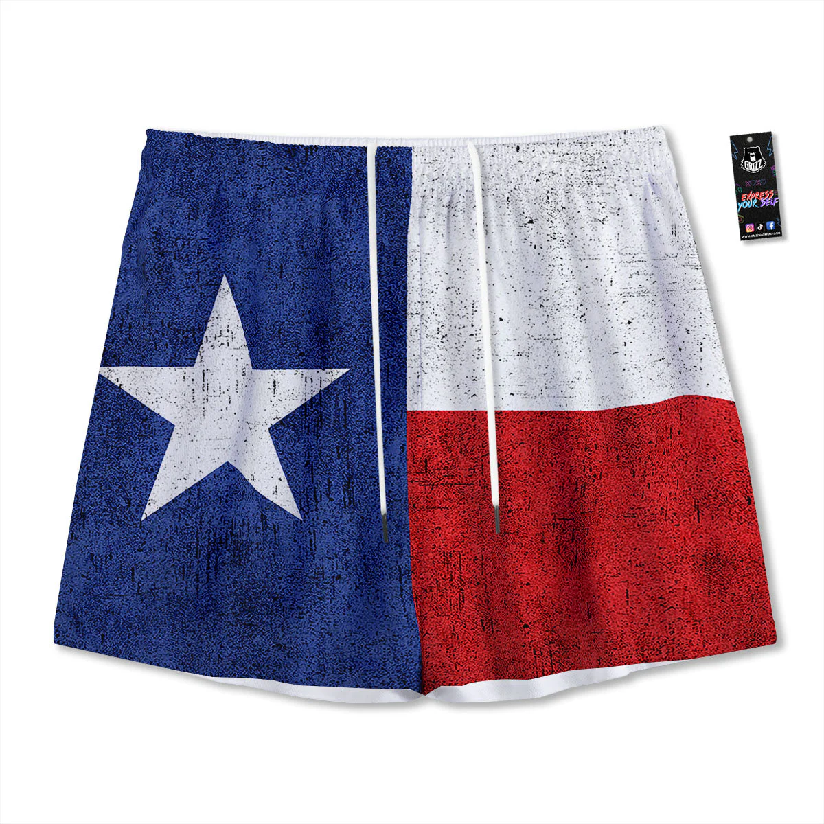 Texas Flag Vintage Print Mesh Shorts