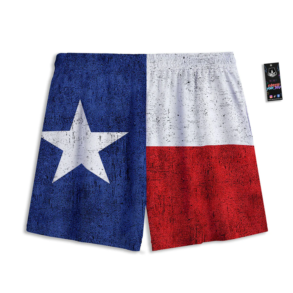 Texas Flag Vintage Print Mesh Shorts - Image 2