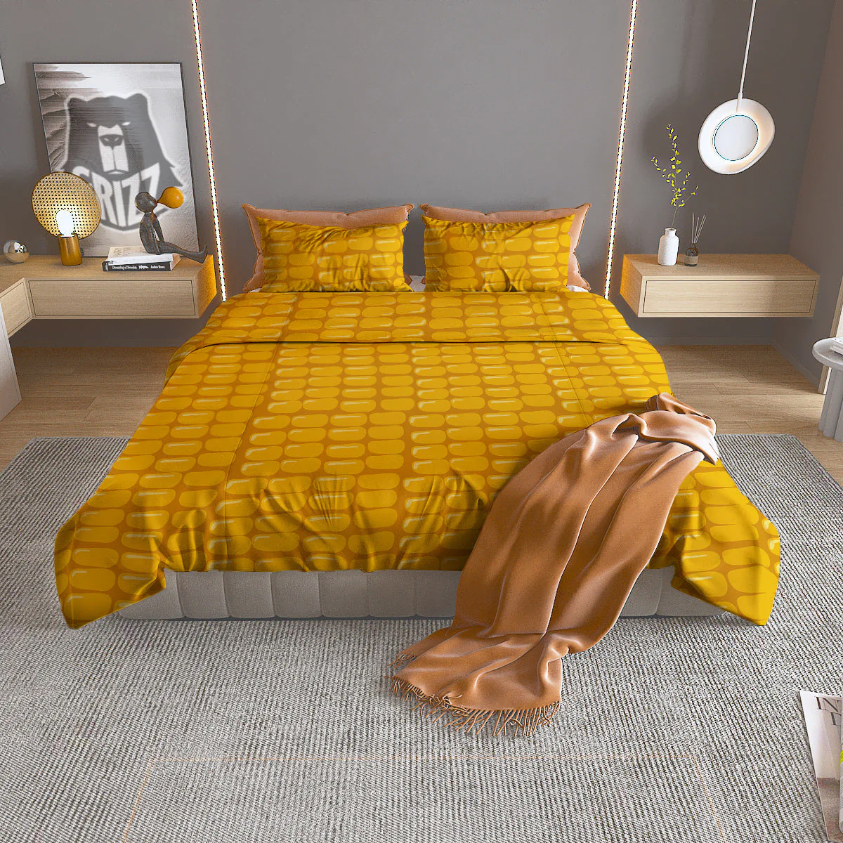 Texture Corn Print Duvet Cover Bedding Set
