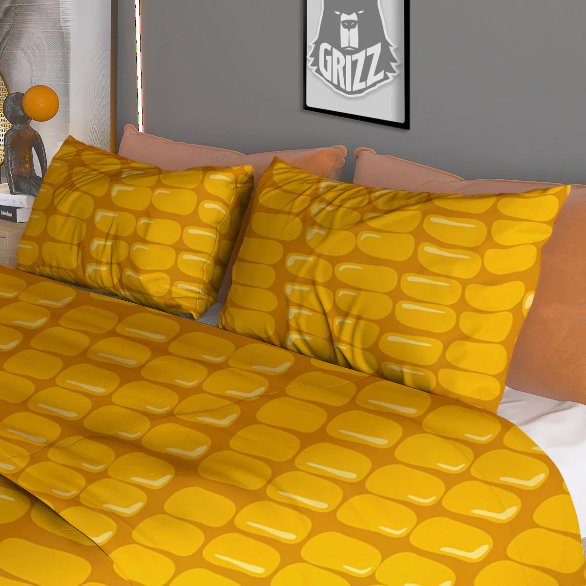 Texture Corn Print Duvet Cover Bedding Set - Image 3