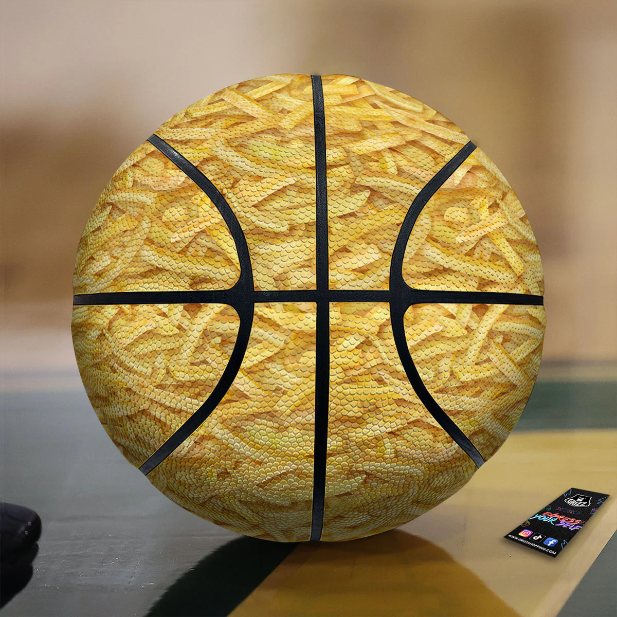Texture French Fries Print Basketball