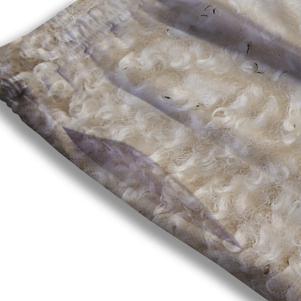 Texture Fur Sheep Print Mesh Shorts - Image 3