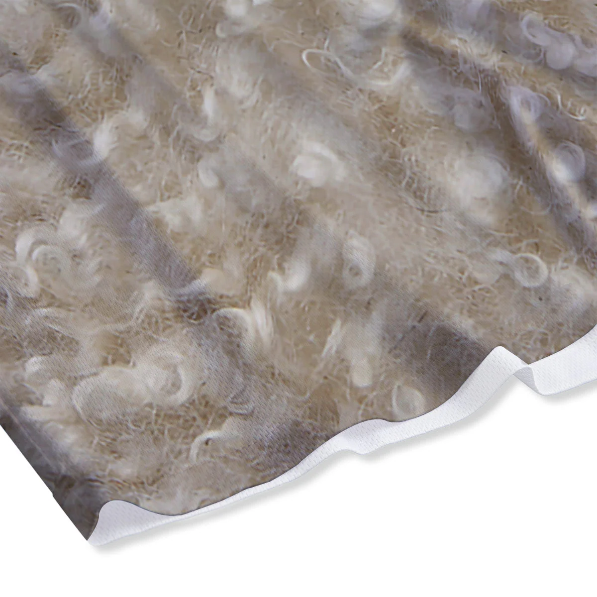 Texture Fur Sheep Print Mesh Shorts - Image 4