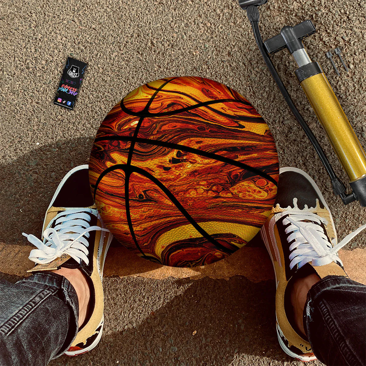 Texture Lava Print Basketball - Image 2