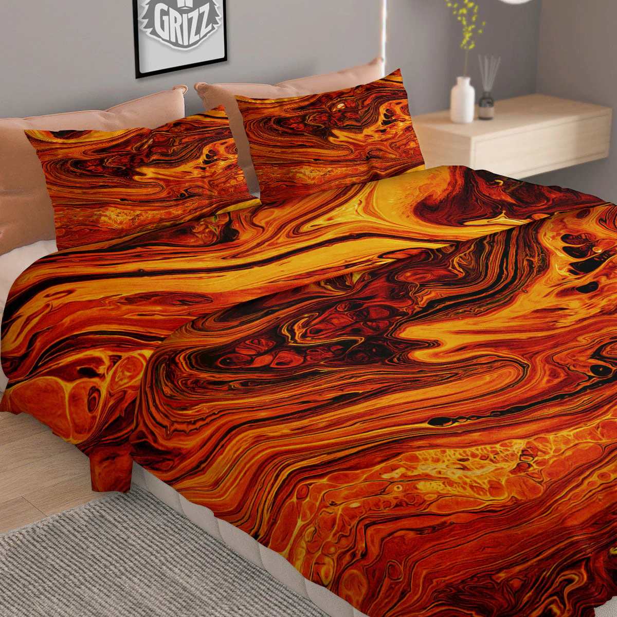 Texture Lava Print Duvet Cover Bedding Set - Image 2