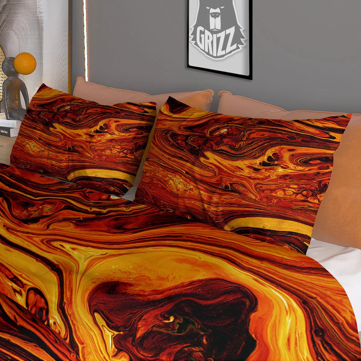 Texture Lava Print Duvet Cover Bedding Set - Image 3
