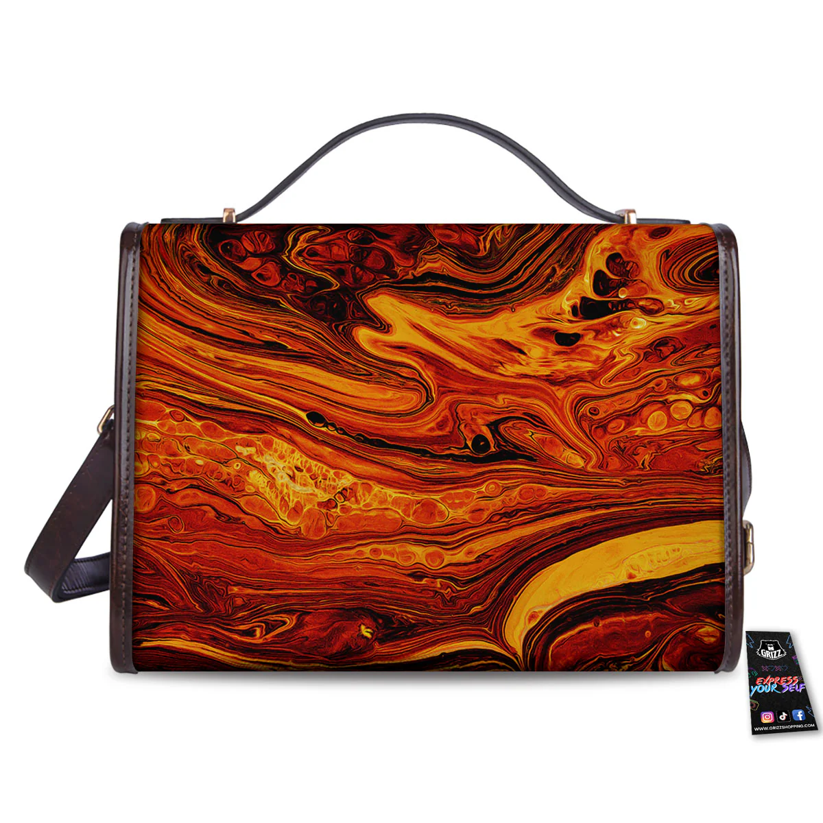 Texture Lava Print Women's Satchel Bag - Image 2
