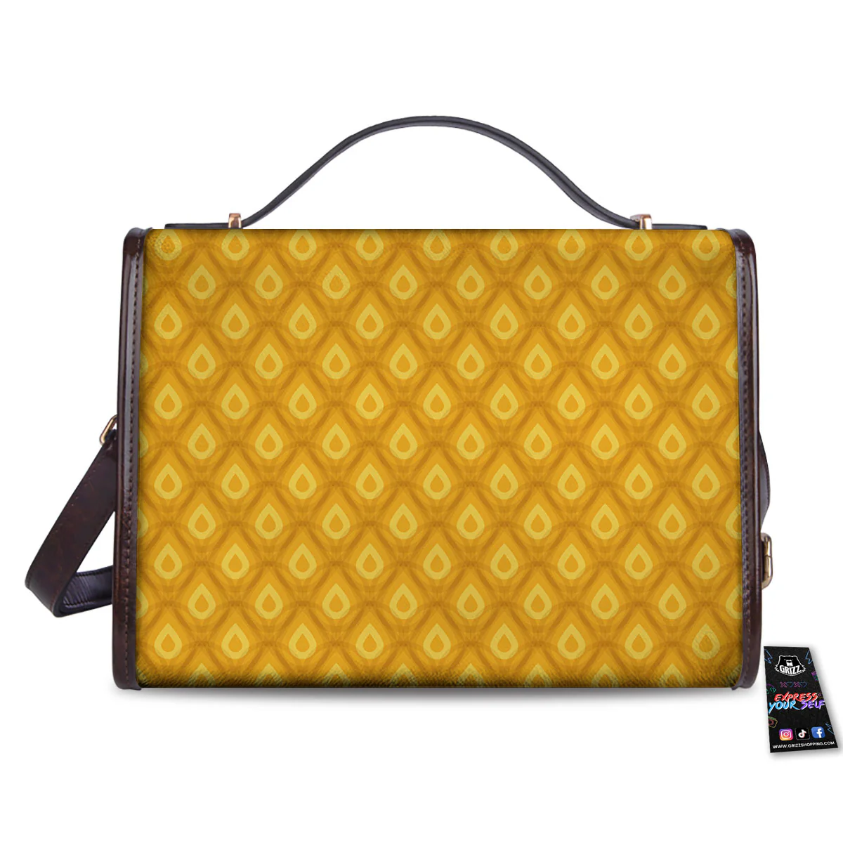 Texture Pineapple Print Pattern Women's Satchel Bag - Image 2