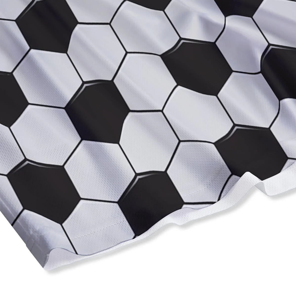 Texture Soccer Ball Print Pattern Mesh Shorts - Image 4