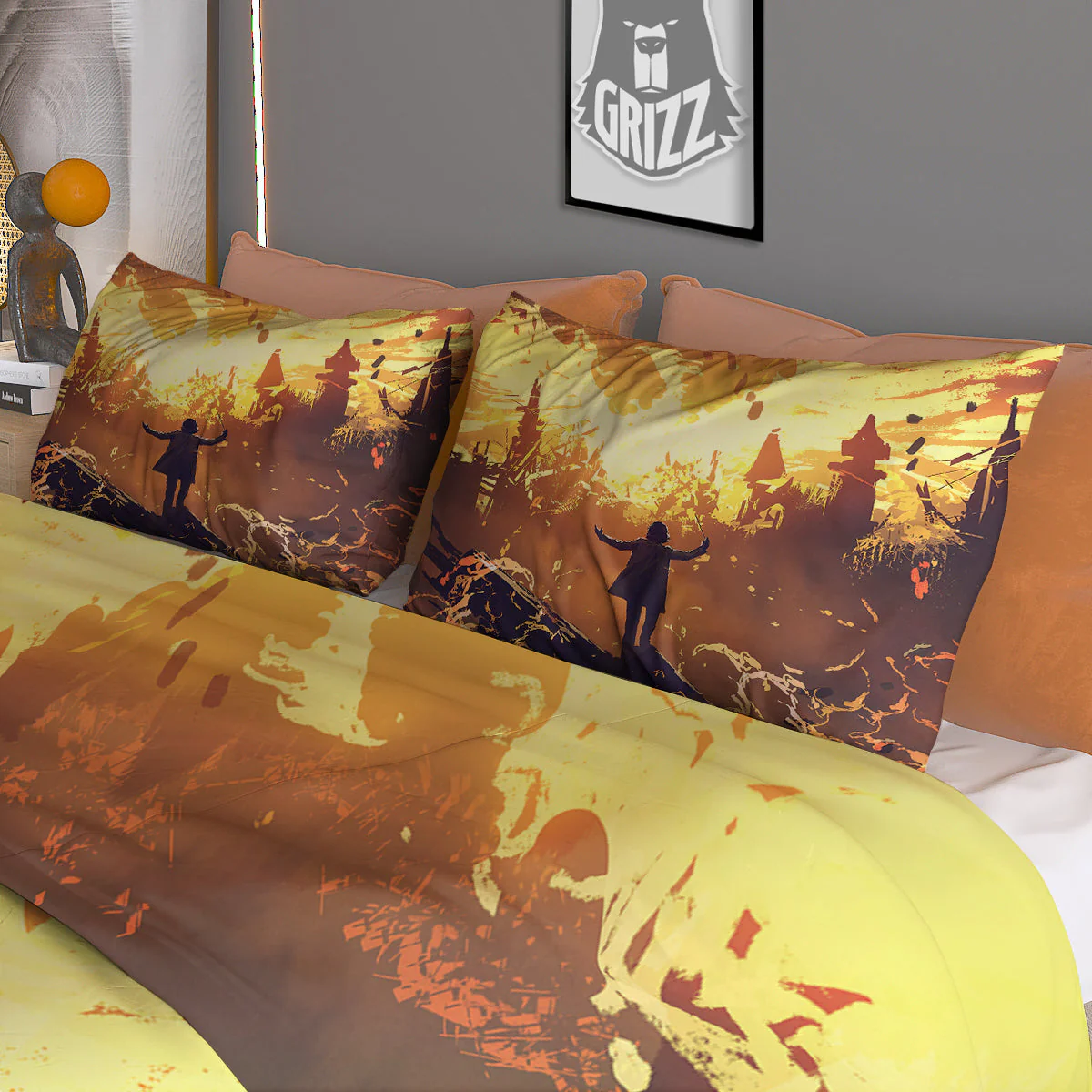 The Man And Phoenix Print Duvet Cover Bedding Set - Image 3