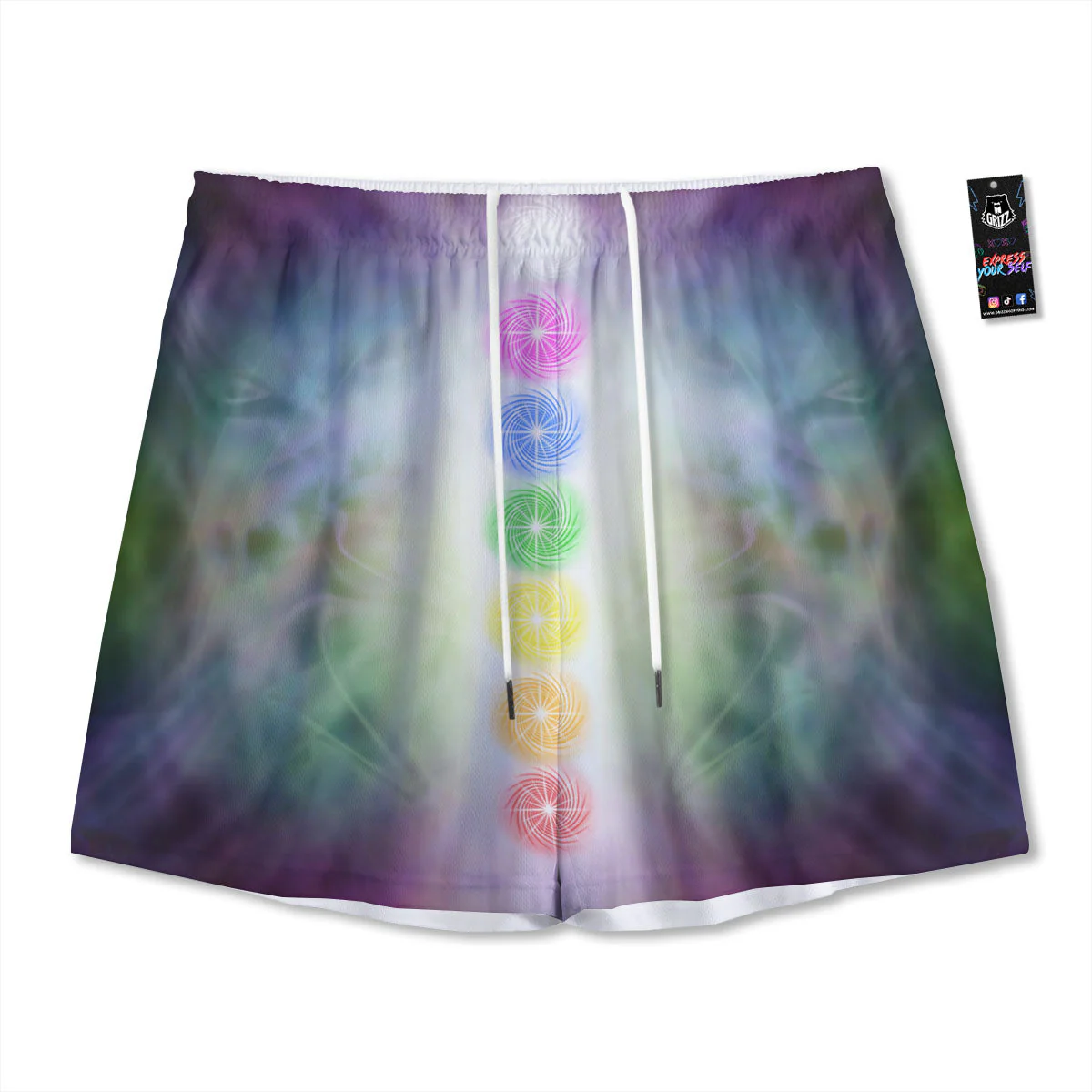 The Seven Chakras And Reiki Print Mesh Shorts