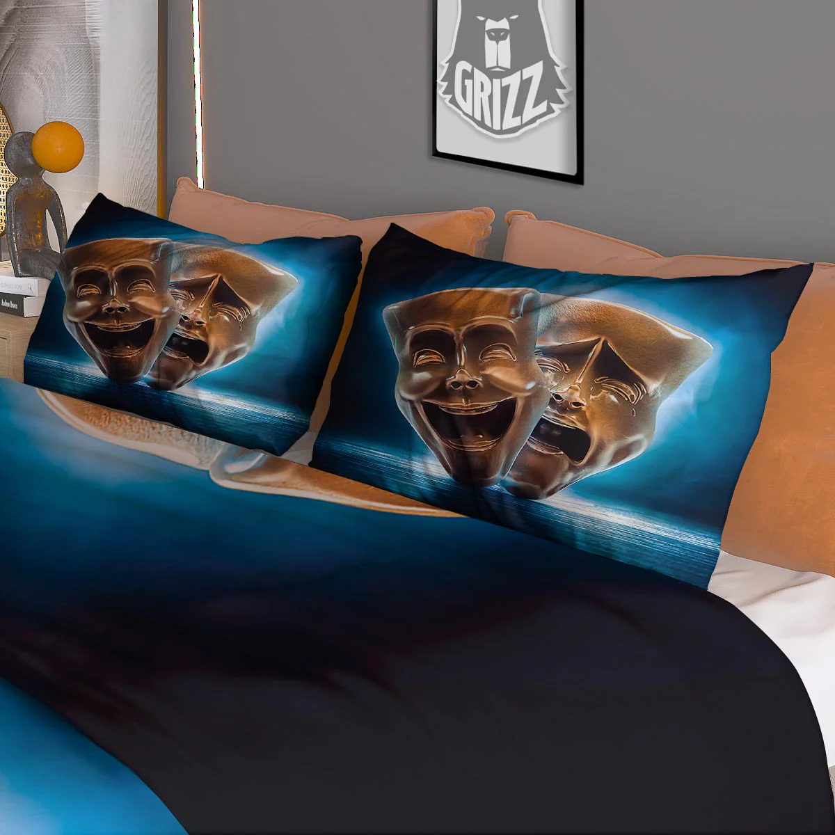 The Theatre Masks Sock And Buskin Duvet Cover Bedding Set - Image 3