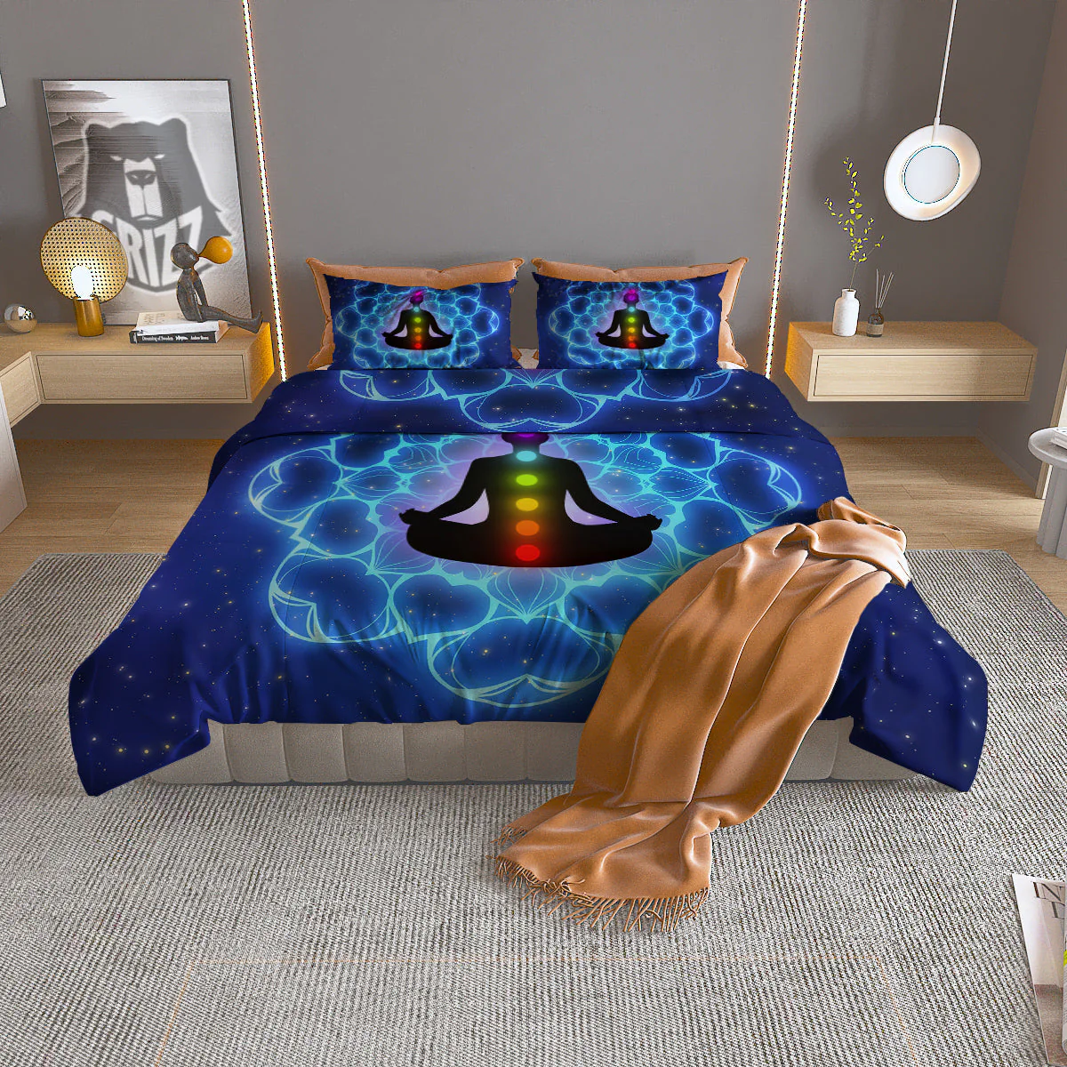 The Universe Chakras Print Duvet Cover Bedding Set