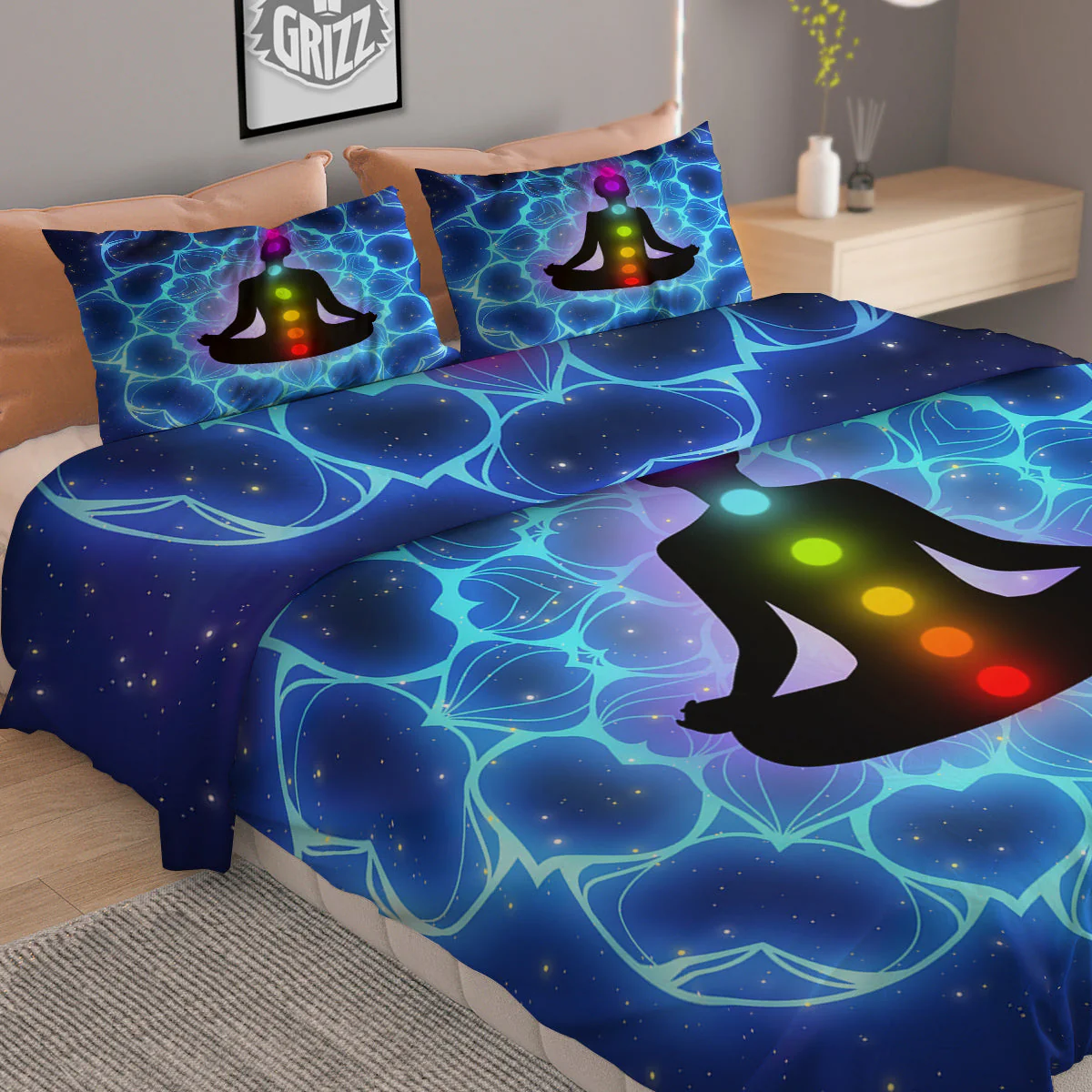 The Universe Chakras Print Duvet Cover Bedding Set - Image 2