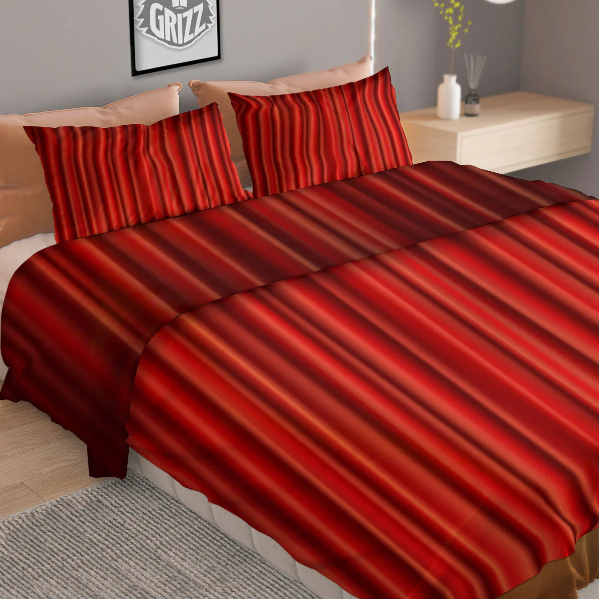 Theater Red Curtain Print Duvet Cover Bedding Set - Image 2
