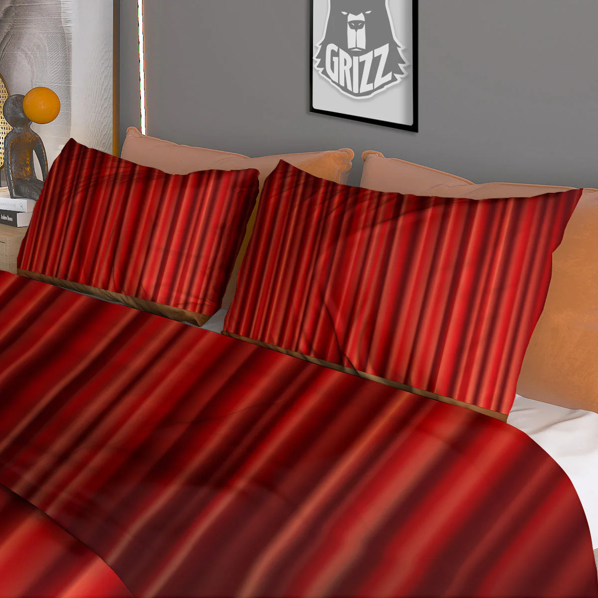 Theater Red Curtain Print Duvet Cover Bedding Set - Image 3