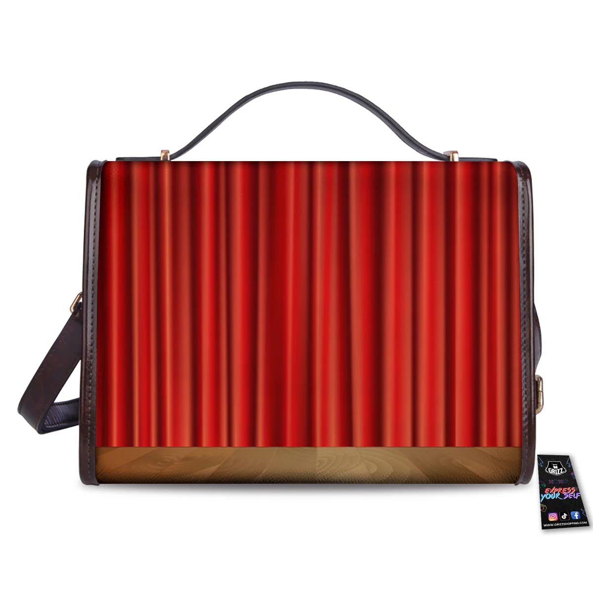Theater Red Curtain Print Women's Satchel Bag - Image 2