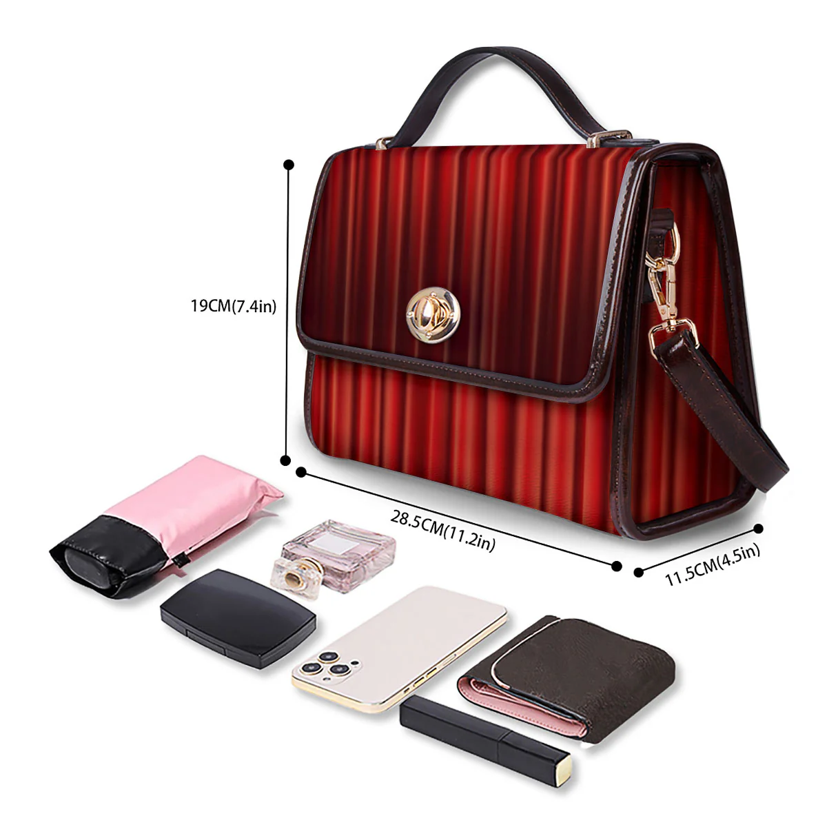 Theater Red Curtain Print Women's Satchel Bag - Image 4