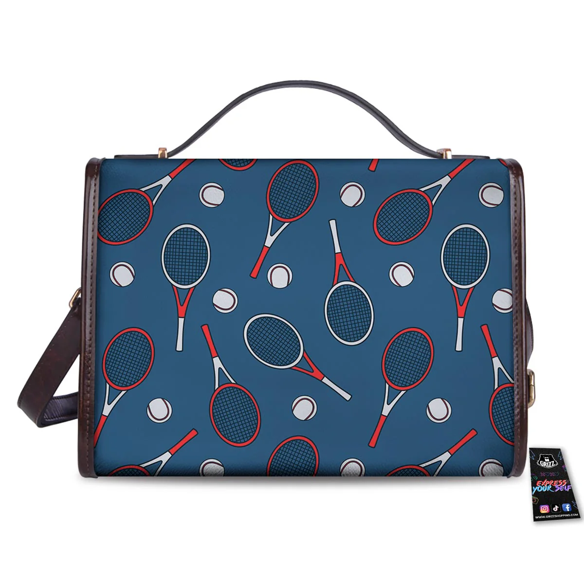 Theme Tennis Print Pattern Women's Satchel Bag - Image 2