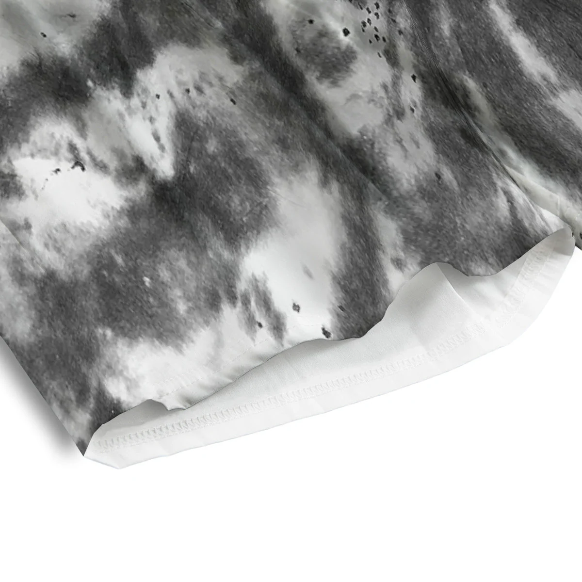 Tie Dye Black White Print Pattern Men's Athletic Shorts - Image 4