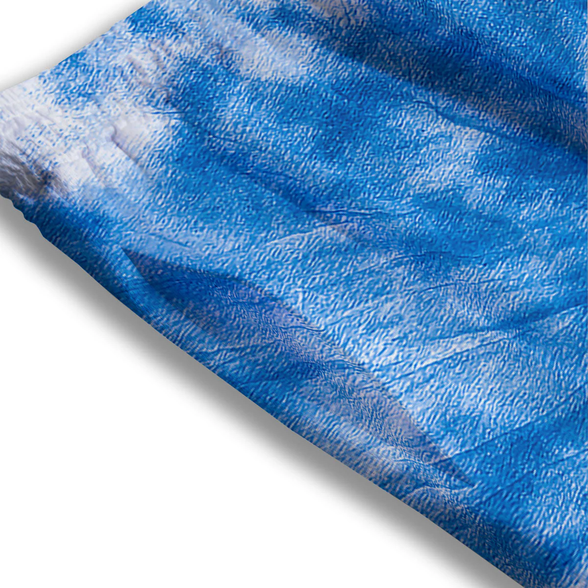 Tie Dye Blue And White Print Mesh Shorts - Image 3