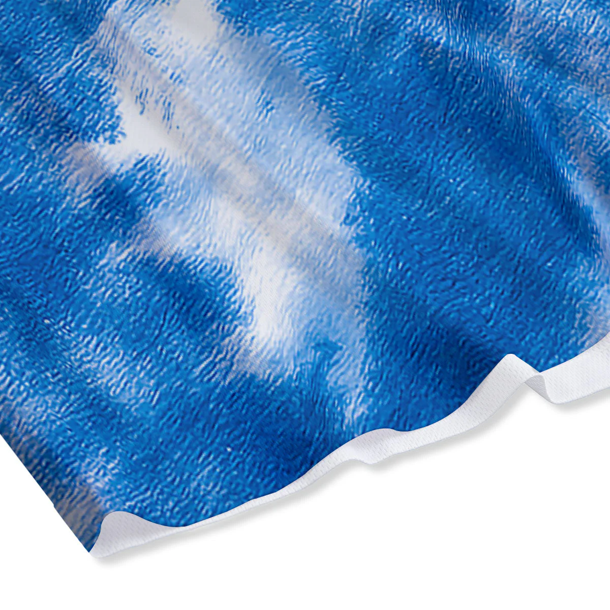 Tie Dye Blue And White Print Mesh Shorts - Image 4