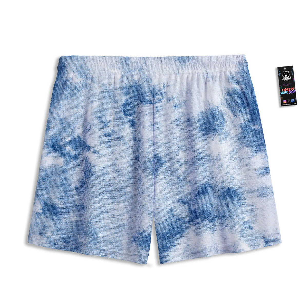 Tie Dye Blue Print Mesh Shorts - Image 2