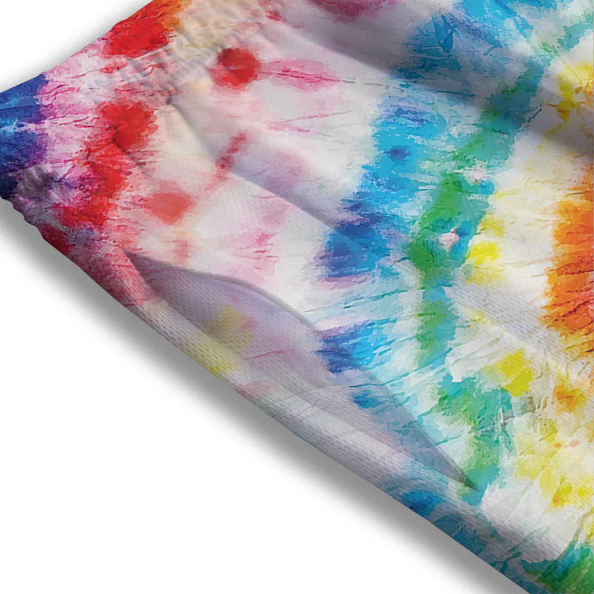 Tie Dye Bright Spiral Print Mesh Shorts - Image 3