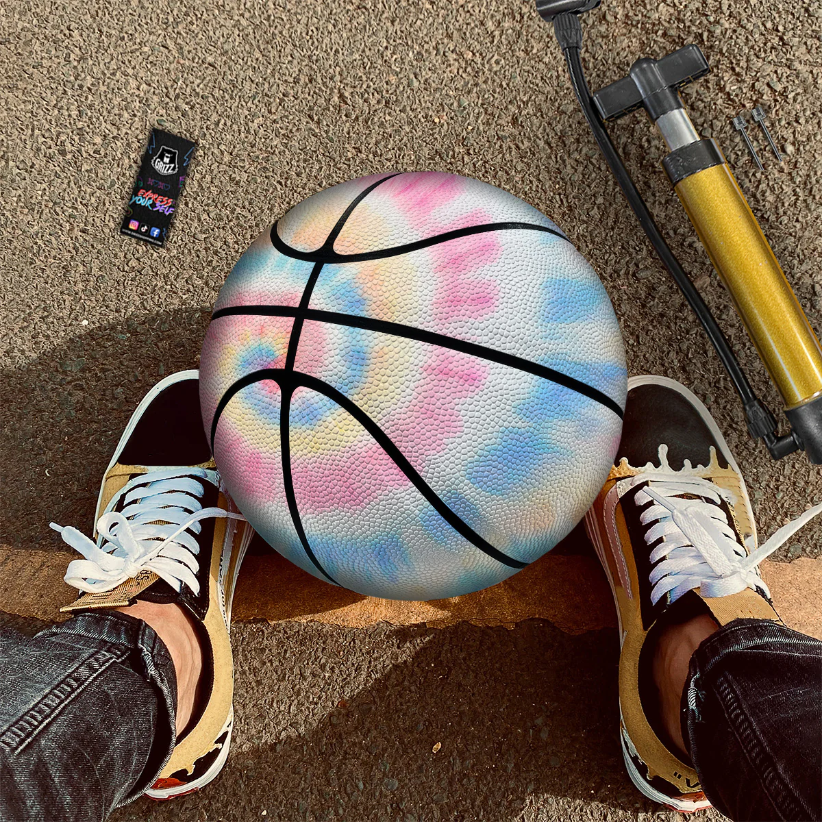 Tie Dye Bright Swirl Print Basketball - Image 3