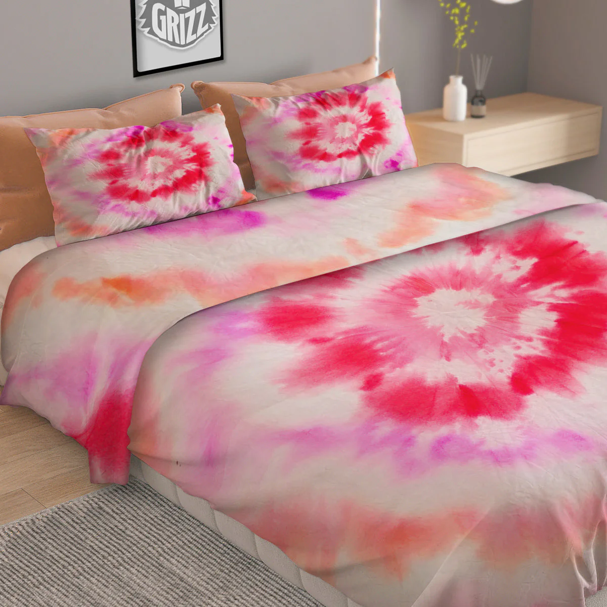 Tie Dye Circle Print Duvet Cover Bedding Set - Image 2