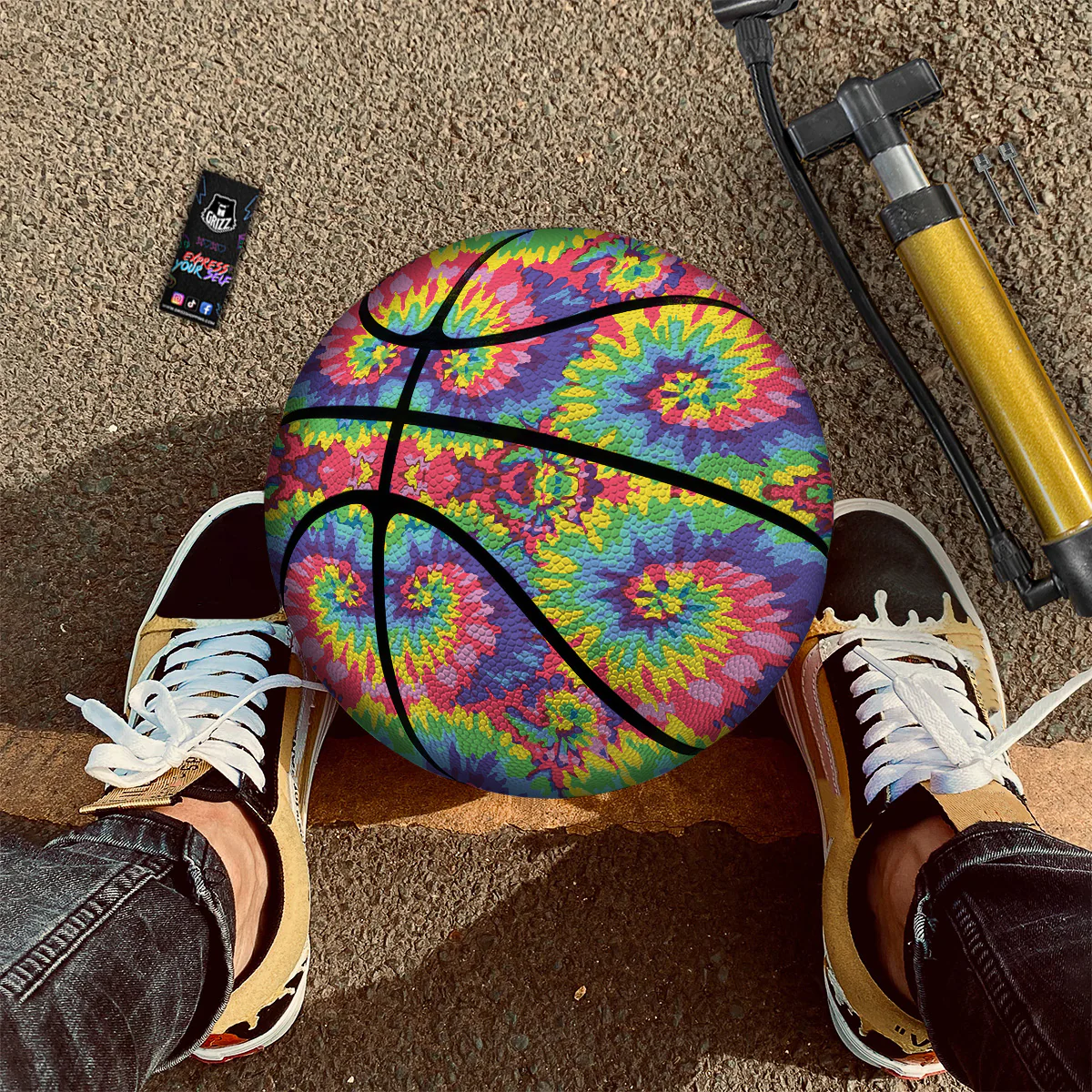 Tie Dye Colorful Abstract Print Pattern Basketball - Image 2