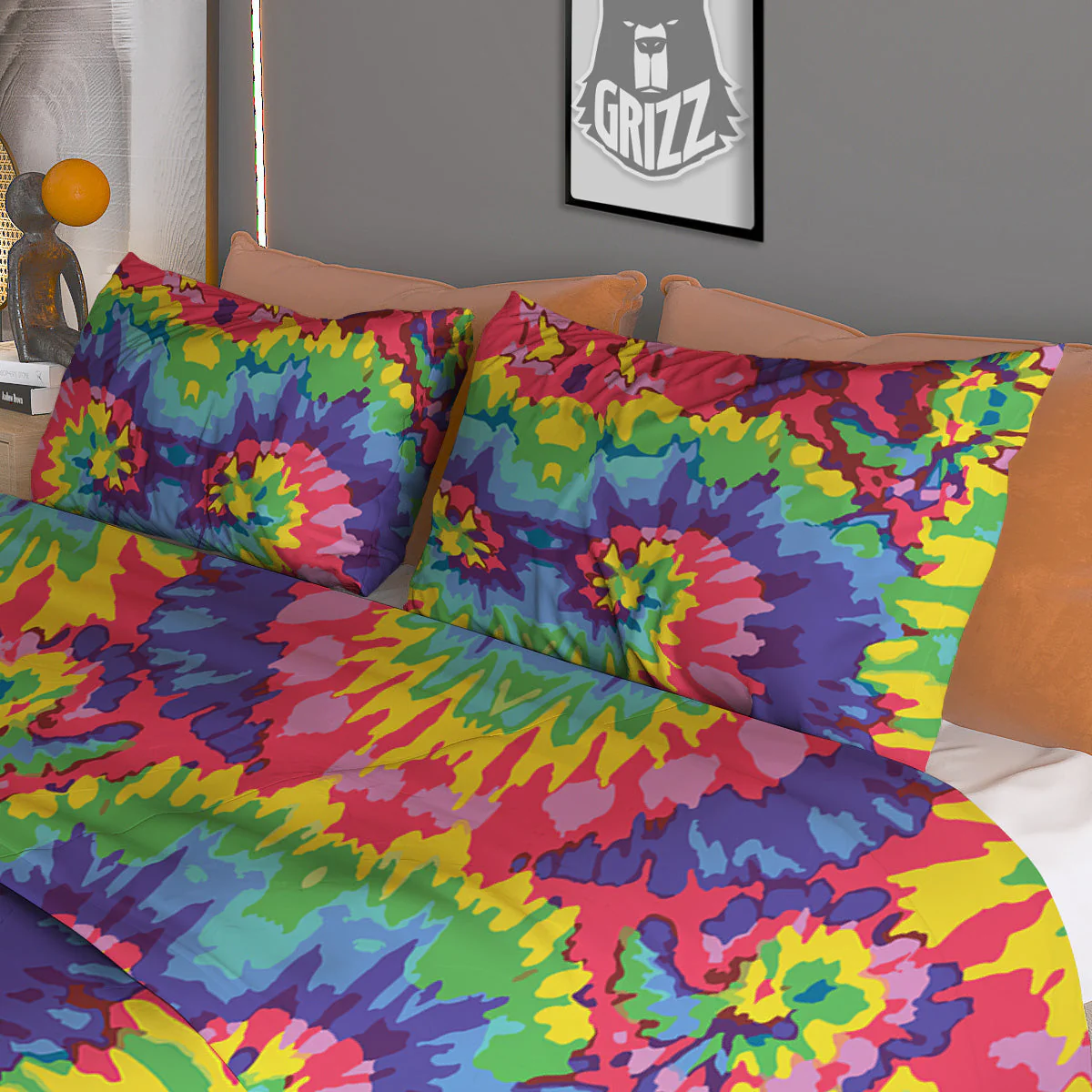 Tie Dye Colorful Abstract Print Pattern Duvet Cover Bedding Set - Image 3