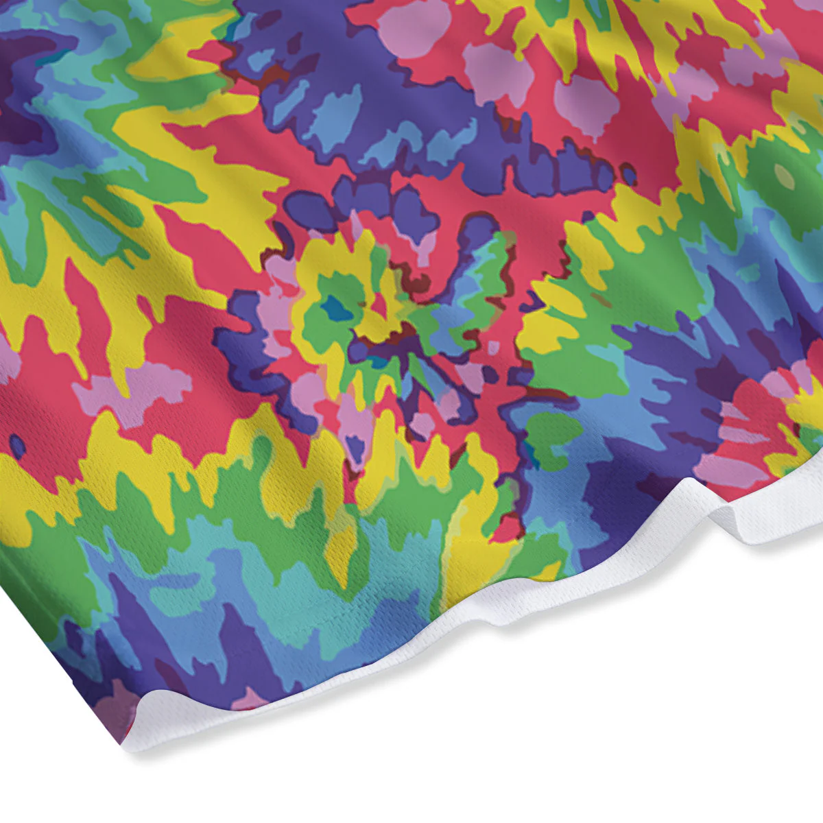 Tie Dye Colorful Abstract Print Pattern Mesh Shorts - Image 4